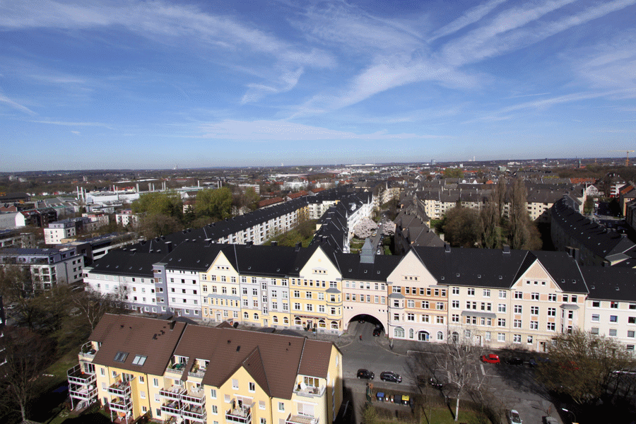 Althoffblock im März 2014, 100 Jahre nach Baubeginn aus dem Süden betrachtet.
