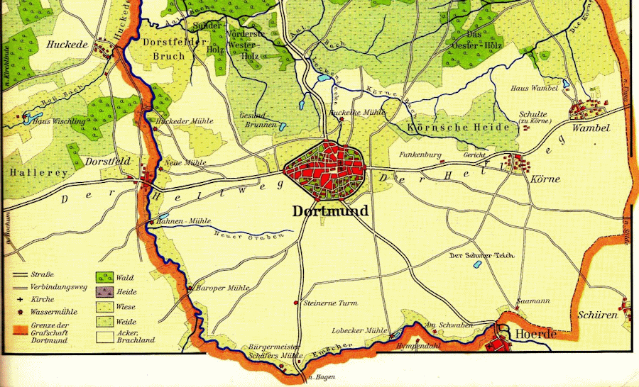 Plan der Grafschaft Dortmund um 1804